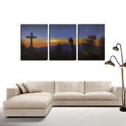 Cross Mountain Painting 3-Panel Canvas Set